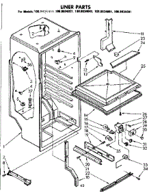 Liner Parts parts for Kenmore Refrigerator 106.8634021 (1068634021, 106 8634021) from AppliancePartsPros.com