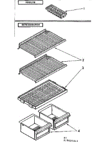 Shelf Parts parts for Kenmore Refrigerator 106.8634021 (1068634021, 106 8634021) from AppliancePartsPros.com
