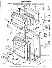 Door Parts parts for Kenmore Refrigerator 106.8638521 (1068638521, 106 8638521) from AppliancePartsPros.com