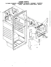 Liner Parts parts for Kenmore Refrigerator 106.8648421 (1068648421, 106 8648421) from AppliancePartsPros.com