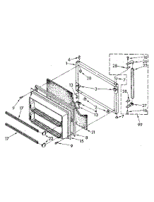 Freezer Door parts for Kenmore Refrigerator 106.8650830 (1068650830, 106 8650830) from AppliancePartsPros.com