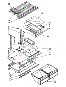 Shelf parts for Kenmore Refrigerator 106.8650861 (1068650861, 106 8650861) from AppliancePartsPros.com