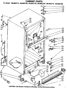 Cabinet Parts parts for Kenmore Refrigerator 106.8652730 (1068652730, 106 8652730) from AppliancePartsPros.com