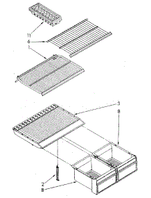 Shelf parts for Kenmore Refrigerator 106.8664352 (1068664352, 106 8664352) from AppliancePartsPros.com