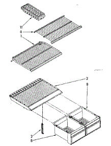 Shelf Parts parts for Kenmore Refrigerator 106.8664374 (1068664374, 106 8664374) from AppliancePartsPros.com