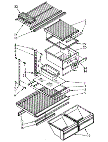 Shelf parts for Kenmore Refrigerator 106.8670665 (1068670665, 106 8670665) from AppliancePartsPros.com