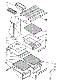 Shelf Parts parts for Kenmore Refrigerator 106.8672670 (1068672670, 106 8672670) from AppliancePartsPros.com