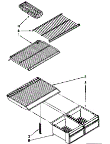 Shelf Parts parts for Kenmore Refrigerator 106.8676331 (1068676331, 106 8676331) from AppliancePartsPros.com