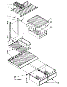 Shelf parts for Kenmore Refrigerator 106.8688410 (1068688410, 106 8688410) from AppliancePartsPros.com