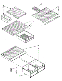 Shelf parts for Kenmore Refrigerator 106.8696401 (1068696401, 106 8696401) from AppliancePartsPros.com