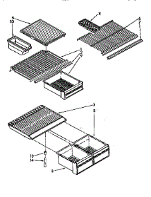 Shelf parts for Kenmore Refrigerator 106.8696402 (1068696402, 106 8696402) from AppliancePartsPros.com
