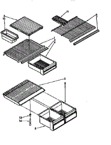 Shelf parts for Kenmore Refrigerator 106.8696483 (1068696483, 106 8696483) from AppliancePartsPros.com