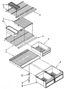 Shelf parts for Kenmore Refrigerator 106.8698300 (1068698300, 106 8698300) from AppliancePartsPros.com