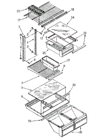 Shelf parts for Kenmore Refrigerator 106.8698414 (1068698414, 106 8698414) from AppliancePartsPros.com
