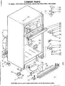 Cabinet Parts parts for Kenmore Refrigerator 106.8732960 (1068732960, 106 8732960) from AppliancePartsPros.com