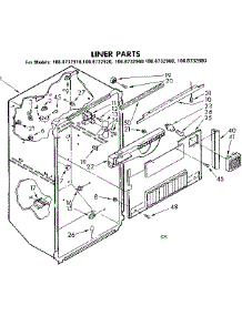 Liner Parts parts for Kenmore Refrigerator 106.8732960 (1068732960, 106 8732960) from AppliancePartsPros.com
