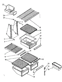 Shelf parts for Kenmore Refrigerator 106.8748591 (1068748591, 106 8748591) from AppliancePartsPros.com