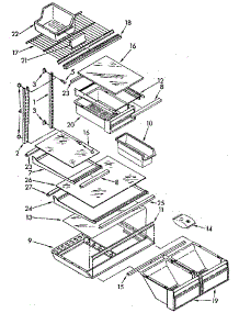 Shelf parts for Kenmore Refrigerator 106.8750611 (1068750611, 106 8750611) from AppliancePartsPros.com