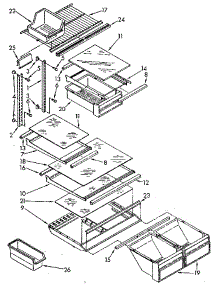 Shelf parts for Kenmore Refrigerator 106.8752611 (1068752611, 106 8752611) from AppliancePartsPros.com
