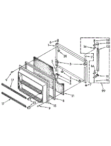 Freezer Door parts for Kenmore Refrigerator 106.8752611 (1068752611, 106 8752611) from AppliancePartsPros.com