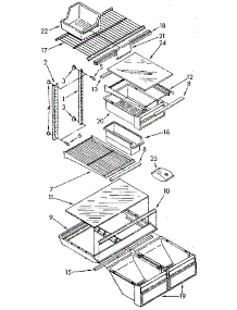 Shelf parts for Kenmore Refrigerator 106.8758560 (1068758560, 106 8758560) from AppliancePartsPros.com