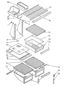 Shelf parts for Kenmore Refrigerator 106.8772670 (1068772670, 106 8772670) from AppliancePartsPros.com