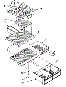 Shelf parts for Kenmore Refrigerator 106.8798300 (1068798300, 106 8798300) from AppliancePartsPros.com