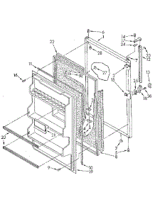 Refrigerator Door parts for Kenmore Refrigerator 106.9306280 (1069306280, 106 9306280) from AppliancePartsPros.com