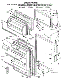 Door parts for Kenmore Refrigerator 106.9334711 (1069334711, 106 9334711) from AppliancePartsPros.com