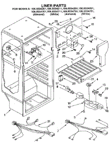 Liner parts for Kenmore Refrigerator 106.9334711 (1069334711, 106 9334711) from AppliancePartsPros.com