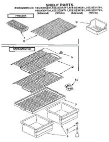 Shelf parts for Kenmore Refrigerator 106.9334711 (1069334711, 106 9334711) from AppliancePartsPros.com