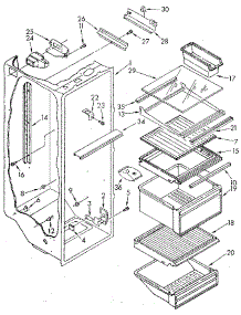 Refrigerator Liner parts for Kenmore Refrigerator 106.9505511 (1069505511, 106 9505511) from AppliancePartsPros.com