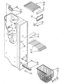 Freezer Liner parts for Kenmore Refrigerator 106.9505511 (1069505511, 106 9505511) from AppliancePartsPros.com