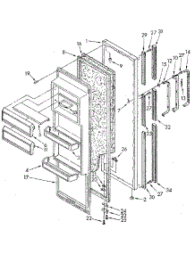 Refrigerator Door parts for Kenmore Refrigerator 106.9505511 (1069505511, 106 9505511) from AppliancePartsPros.com