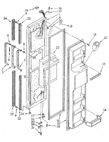 Freezer Door parts for Kenmore Refrigerator 106.9505511 (1069505511, 106 9505511) from AppliancePartsPros.com