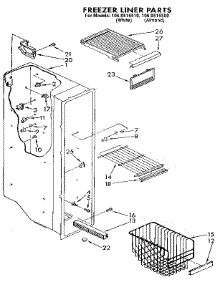 Freezer Liner parts for Kenmore Refrigerator 106.9515510 (1069515510, 106 9515510) from AppliancePartsPros.com