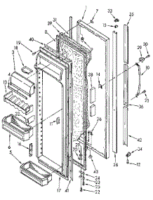 Refrigerator Door parts for Kenmore Refrigerator 106.9515752 (1069515752, 106 9515752) from AppliancePartsPros.com