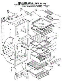 Refrigerator Liner parts for Kenmore Refrigerator 106.9532910 (1069532910, 106 9532910) from AppliancePartsPros.com