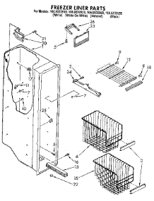 Freezer Liner parts for Kenmore Refrigerator 106.9532910 (1069532910, 106 9532910) from AppliancePartsPros.com
