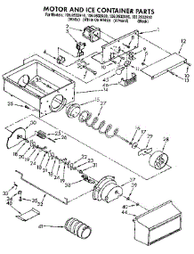 Motor And Ice Container parts for Kenmore Refrigerator 106.9532910 (1069532910, 106 9532910) from AppliancePartsPros.com