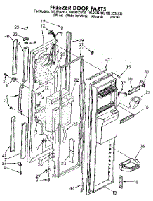 Freezer Door parts for Kenmore Refrigerator 106.9532910 (1069532910, 106 9532910) from AppliancePartsPros.com