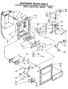 Dispenser Front parts for Kenmore Refrigerator 106.9532910 (1069532910, 106 9532910) from AppliancePartsPros.com