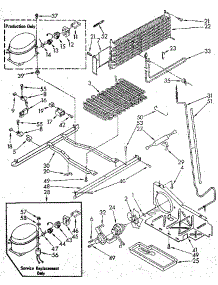 Unit parts for Kenmore Refrigerator 106.9605672 (1069605672, 106 9605672) from AppliancePartsPros.com