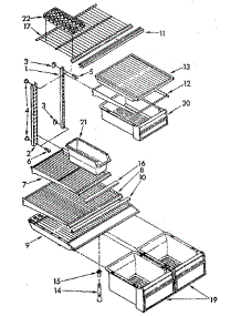 Shelf parts for Kenmore Refrigerator 106.9608511 (1069608511, 106 9608511) from AppliancePartsPros.com