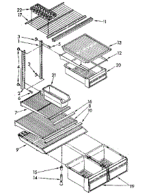 Shelf parts for Kenmore Refrigerator 106.9608512 (1069608512, 106 9608512) from AppliancePartsPros.com