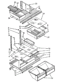 Shelf parts for Kenmore Refrigerator 106.9608763 (1069608763, 106 9608763) from AppliancePartsPros.com