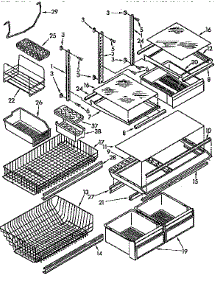 Shelf parts for Kenmore Refrigerator 106.9631650 (1069631650, 106 9631650) from AppliancePartsPros.com