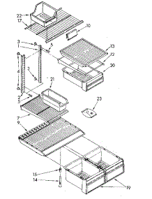 Shelf parts for Kenmore Refrigerator 106.9708383 (1069708383, 106 9708383) from AppliancePartsPros.com