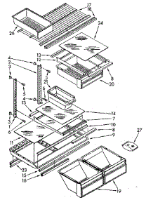 Shelf parts for Kenmore Refrigerator 106.9708714 (1069708714, 106 9708714) from AppliancePartsPros.com