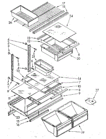 Shelf parts for Kenmore Refrigerator 106.9708772 (1069708772, 106 9708772) from AppliancePartsPros.com